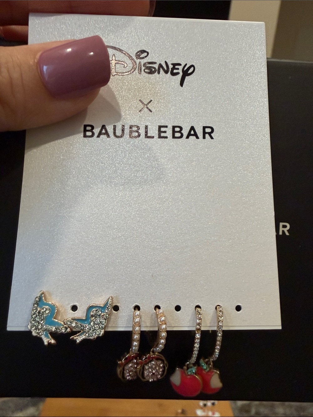Disney Snow White BaubleBar Enamel & Crystal Earring Set